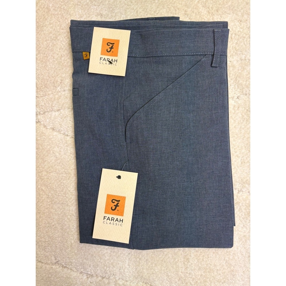 Farah Classic Airforce Trousers 42W 31L Blue Gray Dress Pants NEW WITH TAGS*